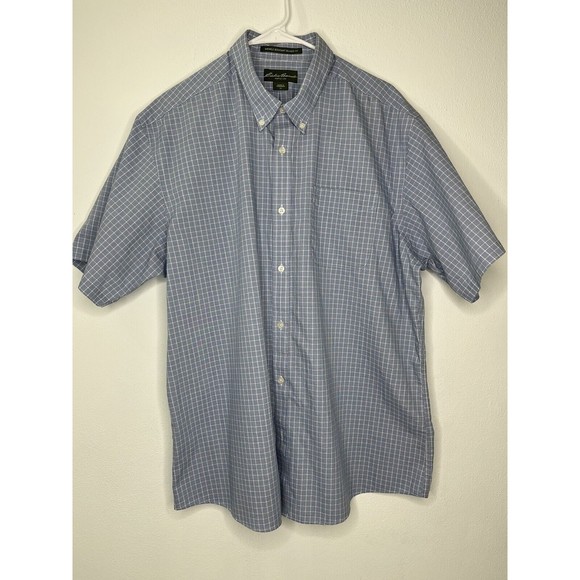 Eddie Bauer Button Down Shirt Men's XL Blue Striped Long Sleeve Relaxed Fit - Picture 1 of 11